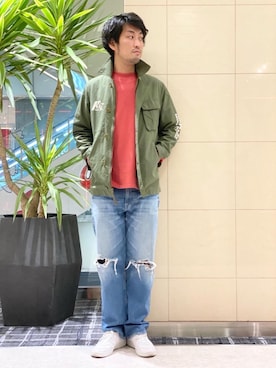 「ロックコーデ」｜「アイテム（スウェット）」を使った、K.ODAさん（メンズ・182cm）の冬コーディネート