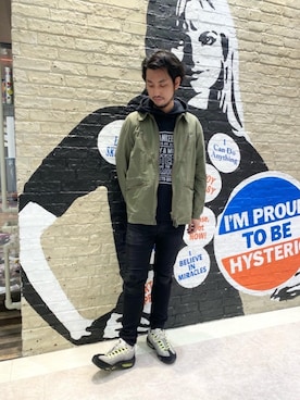 「ロックコーデ」｜「アイテム（ミリタリージャケット）」を使った、K.ODAさん（メンズ・182cm）の春コーディネート