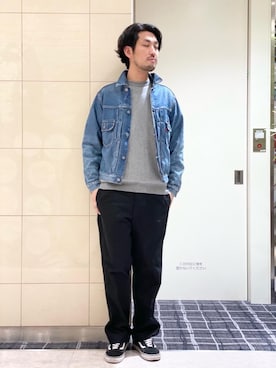 「ロックコーデ」｜「アイテム（デニムジャケット）」を使った、K.ODAさん（メンズ・182cm）の春コーディネート