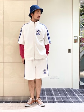 「ロックコーデ」｜「アイテム（ジャージ）」を使った、K.ODAさん（メンズ・182cm）の春コーディネート