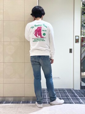 「ロックコーデ」｜「アイテム（スウェット）」を使った、K.ODAさん（メンズ・182cm）の春コーディネート