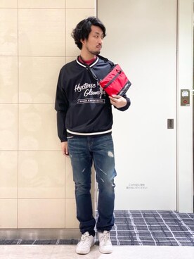「でにむ」｜「アイテム（その他トップス）」を使った、K.ODAさん（メンズ・182cm）の春コーディネート