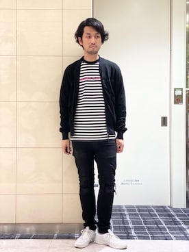 「ロックコーデ」｜「アイテム（その他アウター）」を使った、K.ODAさん（メンズ・182cm）の春コーディネート