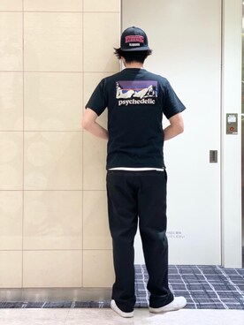 「ロックコーデ」｜「アイテム（キャップ）」を使った、K.ODAさん（メンズ・182cm）の春コーディネート