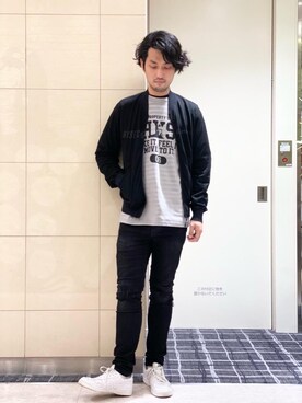 「ロックコーデ」｜「アイテム（その他アウター）」を使った、K.ODAさん（メンズ・182cm）の春コーディネート