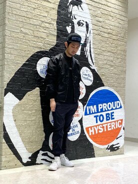 「ロックコーデ」｜「アイテム（ミリタリージャケット）」を使った、K.ODAさん（メンズ・182cm）の春コーディネート