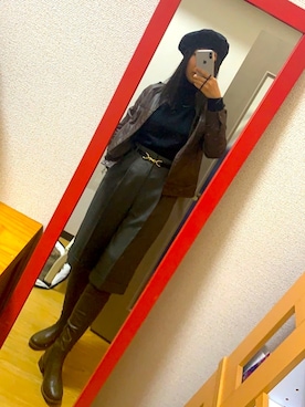 「RAY CASSIN（レイカズン）のアイテム（ハンチング/ベレー帽）」を使った、昴さん（レディース・162cm）の冬コーディネート