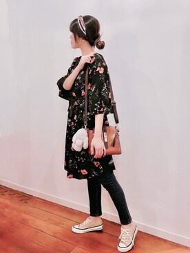 「UNKNOWN.（アンノウン）のアイテム（バッグ）」を使った、雪若芽さん（レディース・160cm）の夏コーディネート