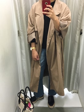 「coca（coca）（コカ）のアイテム（トレンチコート）」を使った、sa.sa.no.さん（レディース・160cm）の春コーディネート