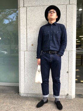 「BEAMS（ビームス）のアイテム（スリッポン）」を使った、H.INOUEさん（メンズ・172cm）の秋コーディネート