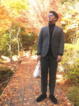 「BEAMS（ビームス）のアイテム（スリッポン）」を使った、H.INOUEさん（メンズ・172cm）の秋コーディネート