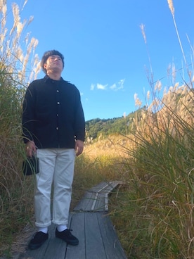 「アイテム（カバーオール）」を使った、H.INOUEさん（メンズ・172cm）の秋コーディネート