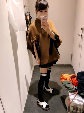 「MARNI（マルニ）のアイテム（ノーカラージャケット）」を使った、Lucyさん（レディース・160cm）の冬コーディネート