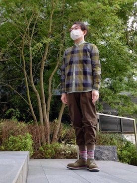 「アイテム（レッグウェア、グリーン系）」を使った、ちゃばこさん（メンズ・168cm）の秋コーディネート