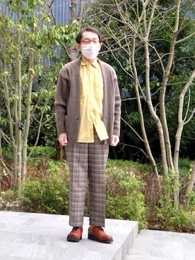 「イエローシャツ」｜ちゃばこさん（メンズ・168cm）の春コーディネート