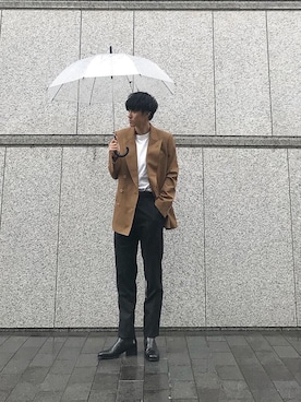 「DRIES VAN NOTEN（ドリスヴァンノッテン）のアイテム（テーラードジャケット）」を使った、のむけんさん（メンズ・180cm）の秋コーディネート