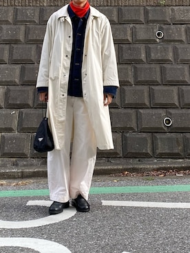 「YAECA」｜「アイテム（デニムジャケット）」を使った、のむけんさん（メンズ・180cm）の秋コーディネート