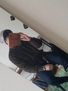 「CHUMS（チャムス）のアイテム（ニットキャップ/ビーニー）」を使った、けーさん（メンズ・172cm）の冬コーディネート