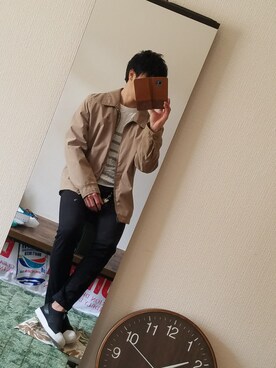 「TOMMY（トミー）のアイテム（ノーカラージャケット）」を使った、けーさん（メンズ・172cm）の冬コーディネート