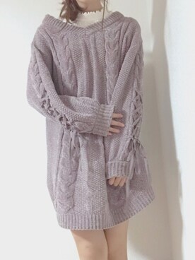 レースアップスリーブニットワンピースを使ったコーディネート一覧 Wear
