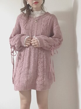 レースアップスリーブニットワンピースを使ったコーディネート一覧 Wear