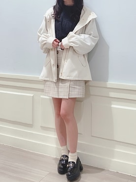 「トレンチスカート」｜「アイテム（ジャケット/アウター）」を使った、natsuさん（レディース・162cm）の春コーディネート