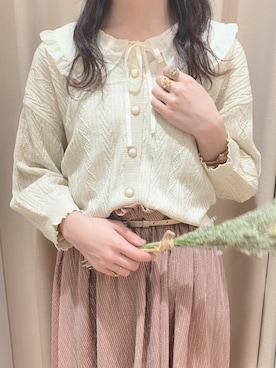 「丸襟ブラウス」｜natsuさん（レディース・162cm）の春コーディネート