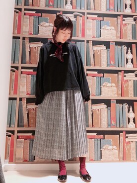 「カラーソックス」｜「アイテム（財布/小物）」を使った、nkさん（レディース・154cm）の秋コーディネート