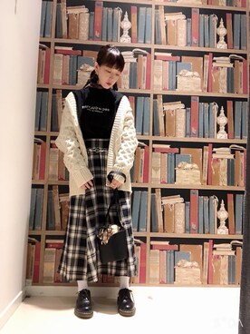 「ケーブルニット」｜「アイテム（財布/小物）」を使った、nkさん（レディース・154cm）の秋コーディネート
