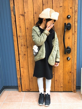 「TODAYFUL（トゥデイフル）のアイテム（帽子）」を使った、HiNaRiさん（キッズ・132cm）の冬コーディネート