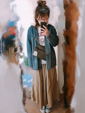 「Ungrid（アングリッド）のアイテム（カバーオール）」を使った、HiNaRiさん（レディース・163cm）の冬コーディネート