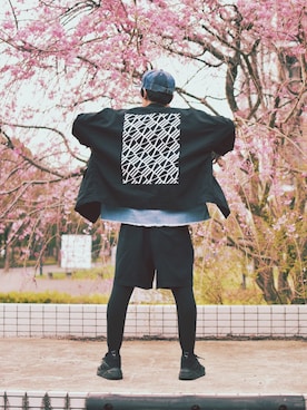 「SHAREEF（シャリーフ）のアイテム（カバーオール）」を使った、ビニール袋さん（メンズ・164cm）の春コーディネート