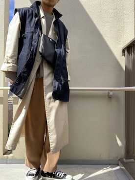 「MARITHE + FRANCOIS GIRBAUD（マリテフランソワジルボー）のアイテム（ベスト）」を使った、YOSHIDAさん（メンズ・178cm）の春コーディネート