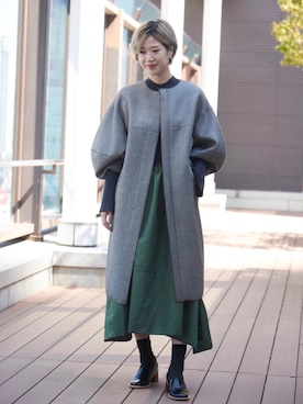 「骨格ウェイブ」｜「アイテム（ジャケット/アウター）」を使った、LANVIN en Bleu STAFFさん（レディース・170cm）の秋コーディネート
