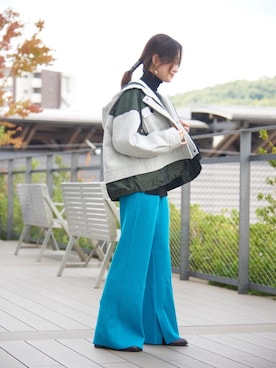 「骨格ウェイブ」｜「アイテム（ジャケット/アウター）」を使った、LANVIN en Bleu STAFFさん（レディース・156cm）の秋コーディネート