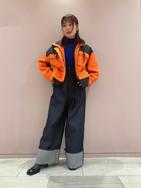 「イエベ」｜「アイテム（ナイロンジャケット）」を使った、LANVIN en Bleu STAFFさん（レディース・153cm）の秋コーディネート