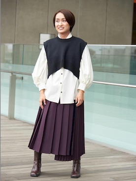 「骨格ウェイブ」｜LANVIN en Bleu STAFFさん（メンズ・159cm）の秋コーディネート