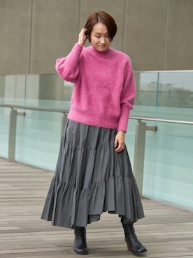 「骨格ウェイブ」｜LANVIN en Bleu STAFFさん（レディース・159cm）の冬コーディネート