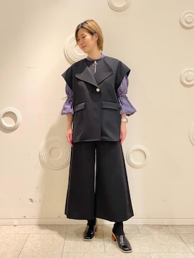 「LANVIN en Bleu（ランバンオンブルー）のアイテム（オールインワン・サロペット）」を使った、LANVIN en Bleu STAFFさん（レディース・170cm）の冬コーディネート