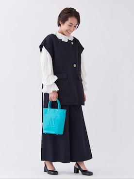「イエベ」｜「アイテム（サロペット/オーバーオール）」を使った、LANVIN en Bleu STAFFさん（レディース・160cm）の冬コーディネート