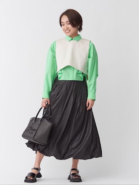 「骨格ウェイブ」｜LANVIN en Bleu STAFFさん（レディース・160cm）の冬コーディネート