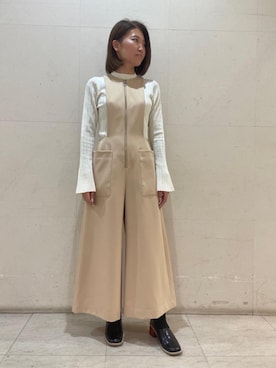 「LANVIN en Bleu（ランバンオンブルー）のアイテム（オールインワン・サロペット）」を使った、LANVIN en Bleu STAFFさん（レディース・160cm）の冬コーディネート