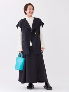 「骨格ウェイブ」｜LANVIN en Bleu STAFFさん（レディース・160cm）の冬コーディネート
