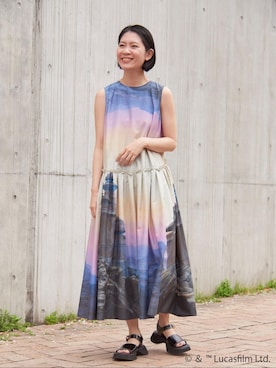 「アイテム（ワンピース/ドレス、パープル系）」を使った、LANVIN en Bleu STAFFさん（レディース・167cm）の春コーディネート