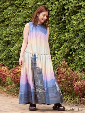 「アイテム（ワンピース/ドレス、パープル系）」を使った、LANVIN en Bleu STAFFさん（レディース・153cm）の春コーディネート