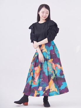 「骨格ウェイブ」｜LANVIN en Bleu STAFFさん（レディース・162cm）の夏コーディネート