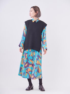 「アイテム（シャツワンピース）」を使った、LANVIN en Bleu STAFFさん（レディース・170cm）の夏コーディネート