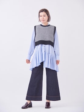 「プリーツ」｜LANVIN en Bleu STAFFさん（レディース・170cm）の夏コーディネート