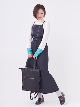 「アイテム（ワンピース、ブルー系）」を使った、LANVIN en Bleu STAFFさん（レディース・161cm）の夏コーディネート