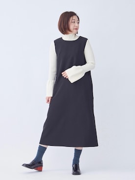 「アイテム（レッグウェア、グリーン系）」を使った、LANVIN en Bleu STAFFさん（レディース・161cm）の秋コーディネート